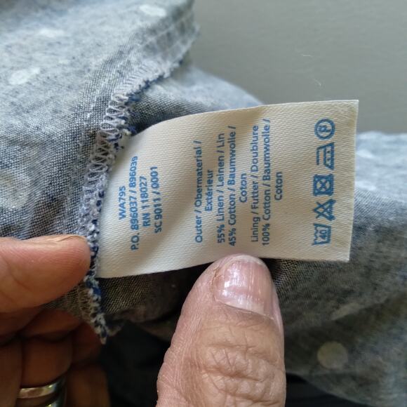 Boden Women's 8 Linen Cotton Blend Sleeveless Polka Dot Wrap Blouse - Picture 9 of 9